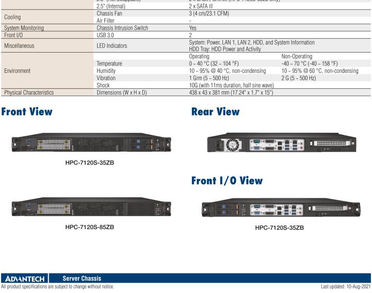 研華HPC-7120S 1U 上架式服務(wù)器短機(jī)箱，適用Micro ATX/ATX 服務(wù)器主板，支持1*全高/半長(zhǎng)PCIe x16擴(kuò)展插槽