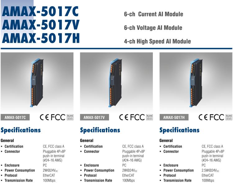 研華AMAX-5017H 4路高速模擬量輸入模塊，電壓 / 電流 4線 16位（插片式）