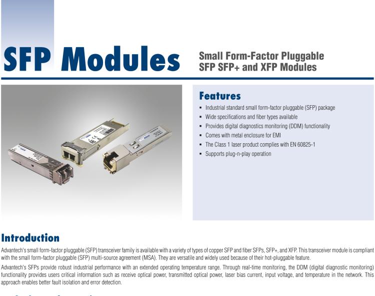 研華SFP-XSM-10K IE-SFP+LR/10G-ED，單模1310-LC 10KM （也被稱為BB-808-38601）