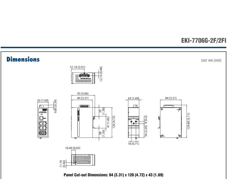 研華EKI-7706G-2FI 4GE+2G SFP網(wǎng)管型工業(yè)以太網(wǎng)交換機(jī)，-40～75℃