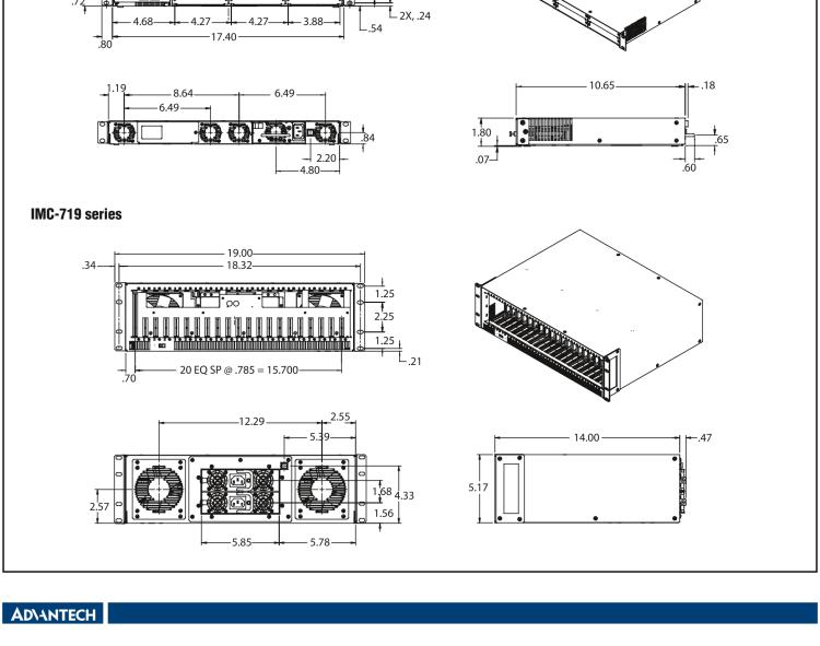 研華BB-850-10949-2DC 3 插槽 SNMP 可托管機(jī)箱，帶 2 個固定的直流電源