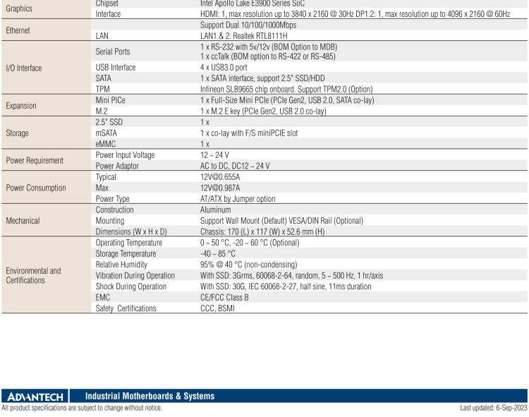研華EPC-U2117 Intel Atom第六代Apollo Lake無(wú)風(fēng)扇嵌入式工控機(jī)，板載eMMC，CANBUS