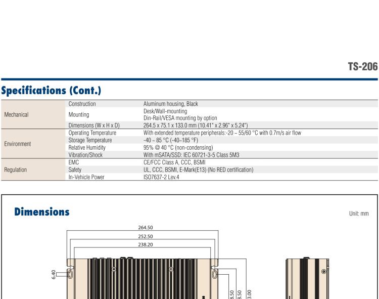 研華TS-206 車載全高清NVR w/4 PoE端口，第6代Intel Core i7 6600U /Core i5 6300U SoC無風(fēng)扇工控機