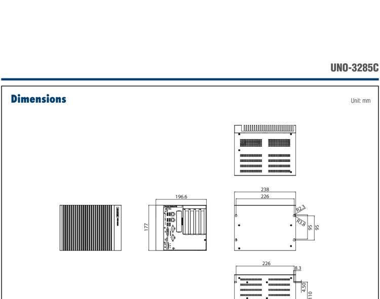 研華UNO-3285C 搭配Intel? Core?處理器，4×PCI(e) 擴(kuò)展槽，2 x GbE, 2 x mPCIe, HDMI, DVI-I