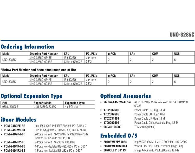 研華UNO-3285C 搭配Intel? Core?處理器，4×PCI(e) 擴(kuò)展槽，2 x GbE, 2 x mPCIe, HDMI, DVI-I
