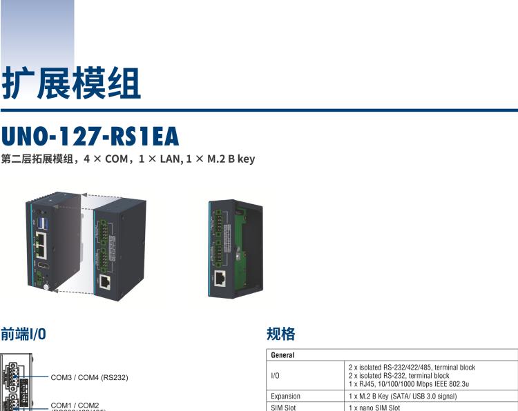 研華UNO-127 DIN導(dǎo)軌控制器，采用英特爾?Atom?x6413E 處理器