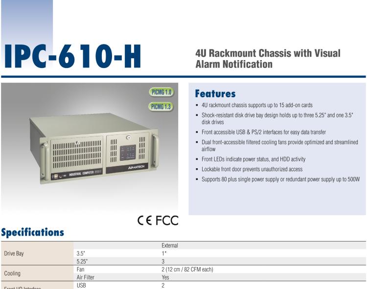 研華IPC-610-H 4U上架式機(jī)箱，支持LED指示 & 聲音警報(bào)通知