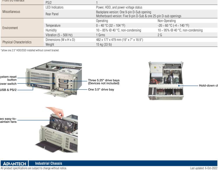 研華IPC-610-H 4U上架式機(jī)箱，支持LED指示 & 聲音警報(bào)通知