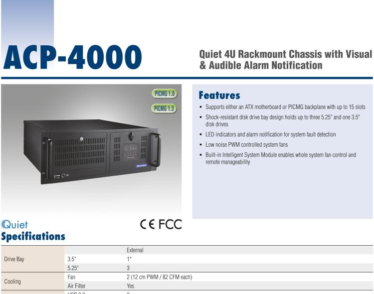 研華ACP-4000 4U上架式機箱，支持LED指示 & 聲音警報通知