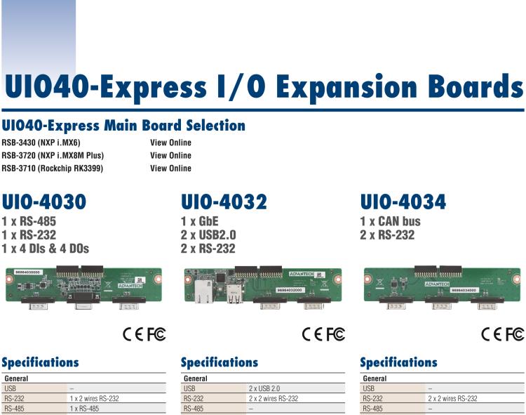 研華UIO-4034 UIO40-Express I/O 擴(kuò)展卡，支持 2 wires RS-232, 1 CAN Bus