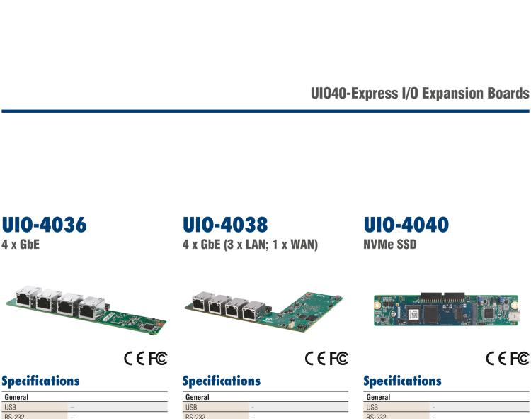 研華UIO-4038 UIO40-Express I/O 擴展卡，，支持 3 LAN & 1 WAN