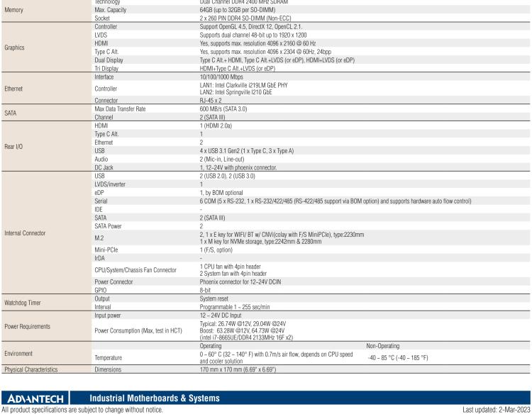 研華AIMB-233 板載Intel? 第8代 Core i 處理器。擁有Type C接口，滿足各類擴(kuò)展需求。低功耗，超薄緊湊，無風(fēng)扇設(shè)計，支持寬溫寬壓，性能強勁。