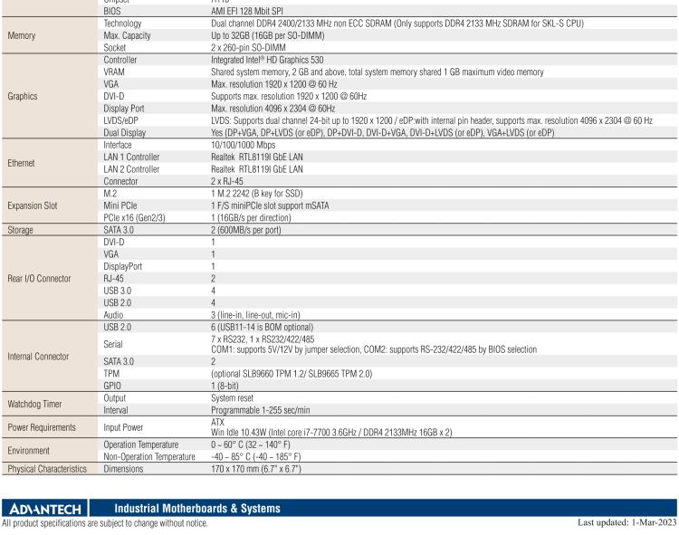 研華AIMB-205 適配Intel? 第6/7代 Core? i 處理器，搭載H110芯片組。高性價(jià)比，擁有豐富的擴(kuò)展接口，穩(wěn)定可靠。
