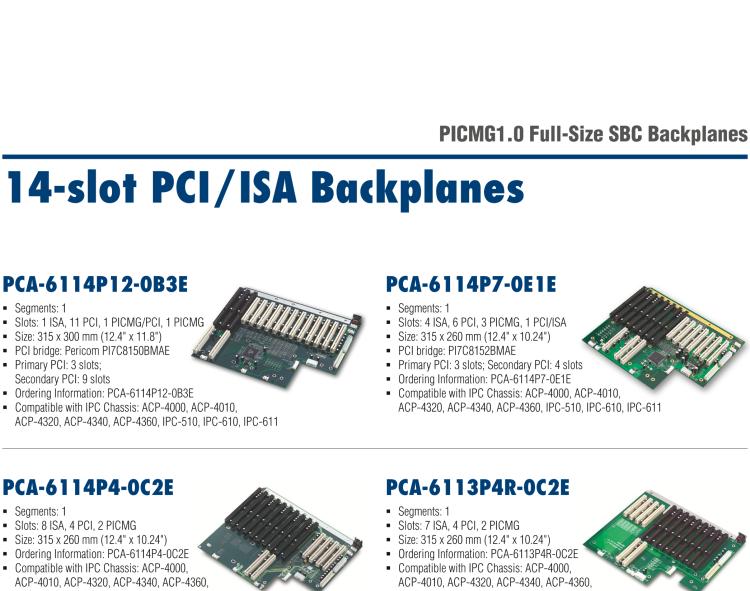 研華PCA-6105P4V-0B3E 5槽，2U高，4 PCI/1 PICMG