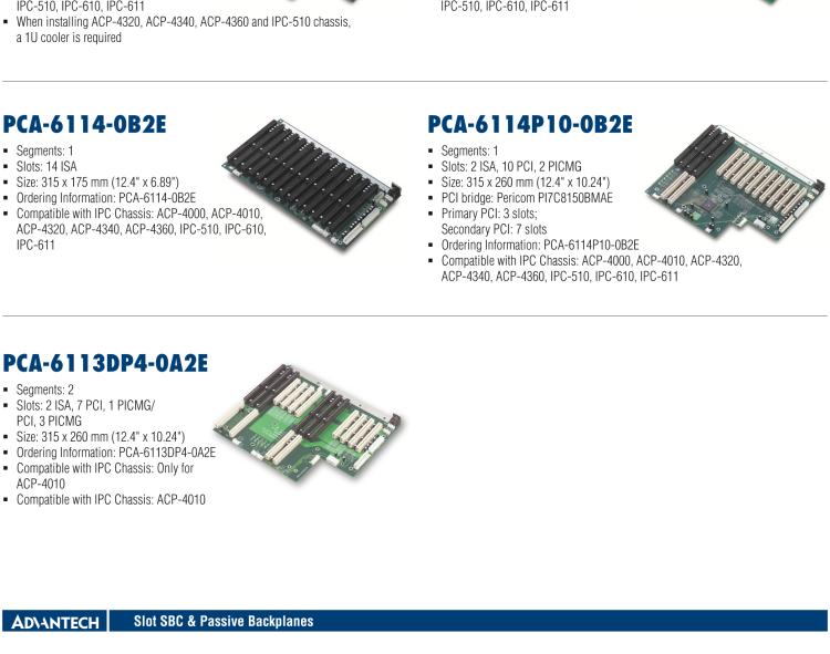 研華PCA-6105P4V-0B3E 5槽，2U高，4 PCI/1 PICMG