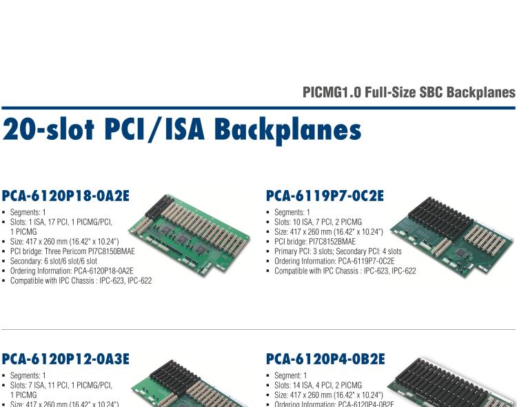 研華PCA-6105P4V-0B3E 5槽，2U高，4 PCI/1 PICMG