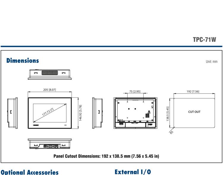 研華TPC-71W 7寸觸摸屏電腦，搭載ARM Cortex?-A9處理器