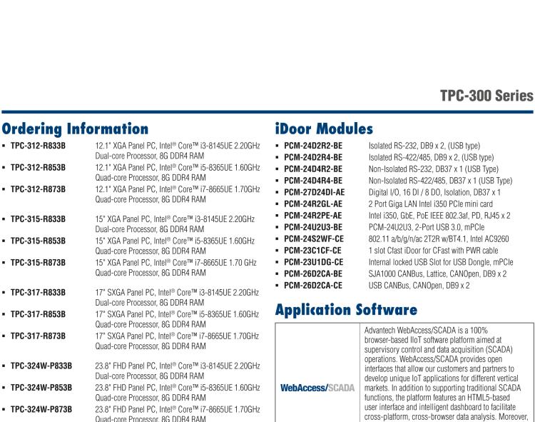 研華TPC-315 15英寸XGA TFT LED LCD觸摸屏電腦，搭載第八代Intel?Core? i3/ i5/ i7處理器，內(nèi)置8G DDR4 RAM