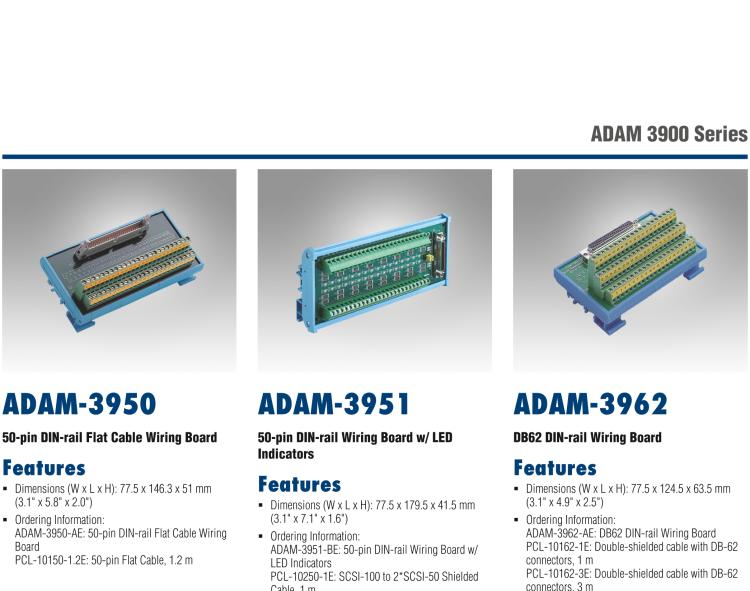 研華ADAM-39100 SCSI-100接線端子，DIN導(dǎo)軌支架