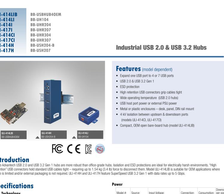 研華BB-USH207 ULI-417H 工業(yè)USB 3.0集線器，7端口，金屬外殼
