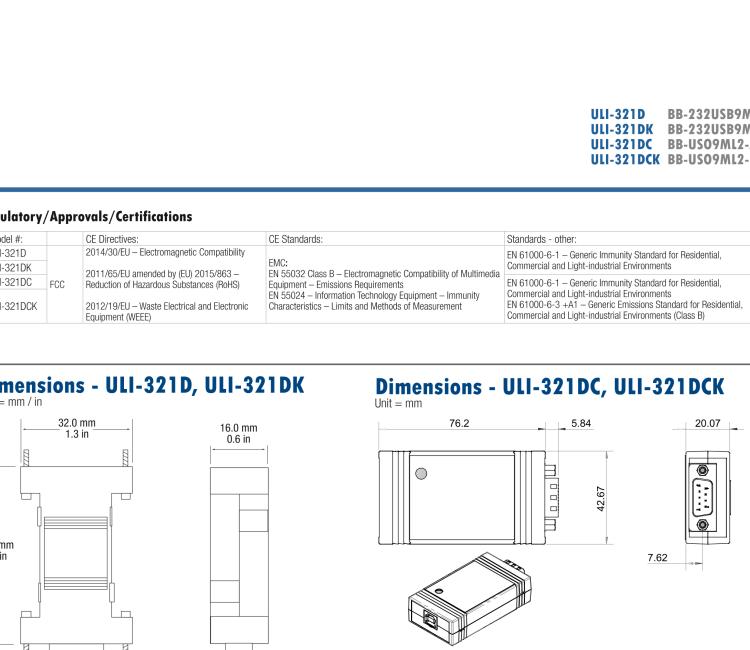 研華BB-232USB9M-LS ULI-321DK USB 2.0到RS-232轉(zhuǎn)換器，DB9公頭 端口號(hào)鎖定