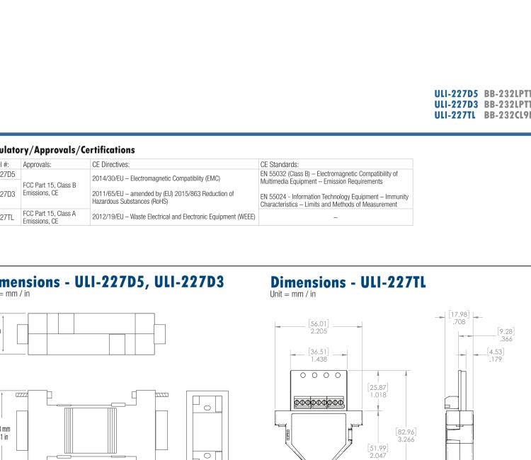 研華BB-232LPTTL ULI-227D5 RS-232（DB9母頭）至5V TTL（DB9公頭）轉(zhuǎn)換器，端口供電